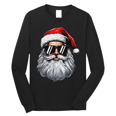 Santa Face Retro Sunglasses Christmas S For Long Sleeve Shirt