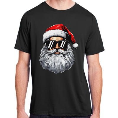 Santa Face Retro Sunglasses Christmas S For Adult ChromaSoft Performance T-Shirt