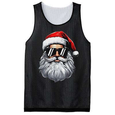 Santa Face Retro Sunglasses Christmas S For Mesh Reversible Basketball Jersey Tank