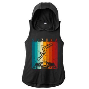 Suzuka Formula Racing Track Circuit Fan Ladies PosiCharge Tri-Blend Wicking Draft Hoodie Tank