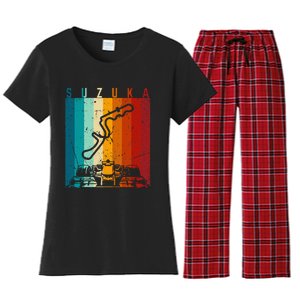 Suzuka Formula Racing Track Circuit Fan Women's Flannel Pajama Set