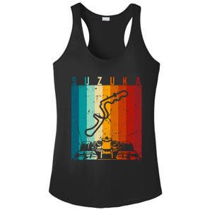 Suzuka Formula Racing Track Circuit Fan Ladies PosiCharge Competitor Racerback Tank