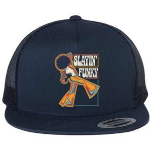 Slayin Funky Retro 1970s Afro Disco Soul Music Flat Bill Trucker Hat