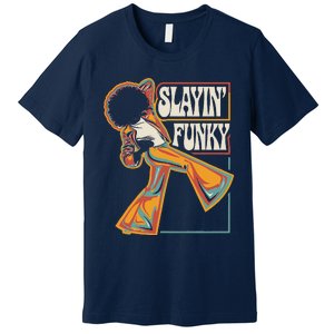 Slayin Funky Retro 1970s Afro Disco Soul Music Premium T-Shirt