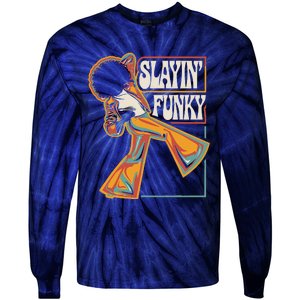 Slayin Funky Retro 1970s Afro Disco Soul Music Tie-Dye Long Sleeve Shirt