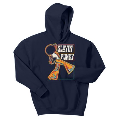 Slayin Funky Retro 1970s Afro Disco Soul Music Kids Hoodie