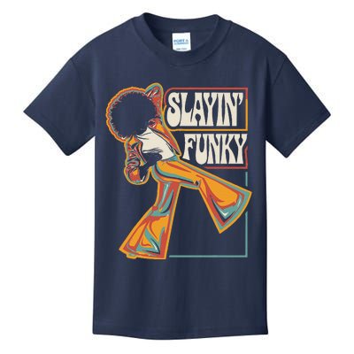 Slayin Funky Retro 1970s Afro Disco Soul Music Kids T-Shirt