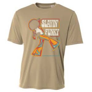 Slayin Funky Retro 1970s Afro Disco Soul Music Cooling Performance Crew T-Shirt