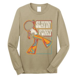 Slayin Funky Retro 1970s Afro Disco Soul Music Long Sleeve Shirt