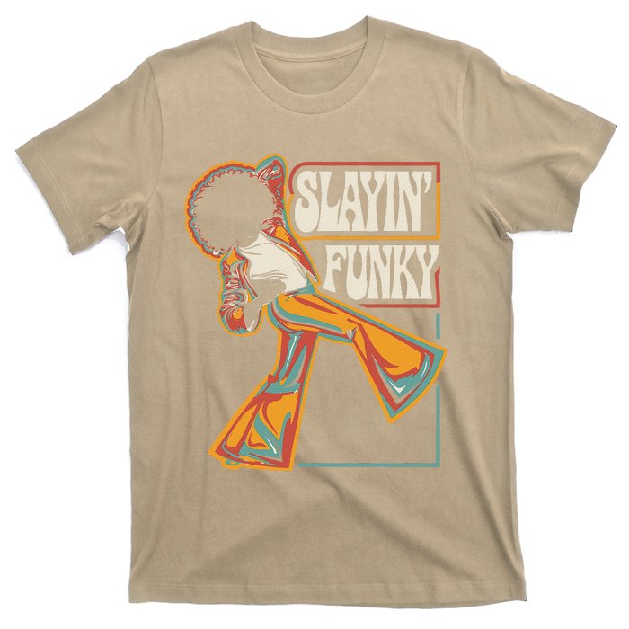 Slayin Funky Retro 1970s Afro Disco Soul Music T-Shirt