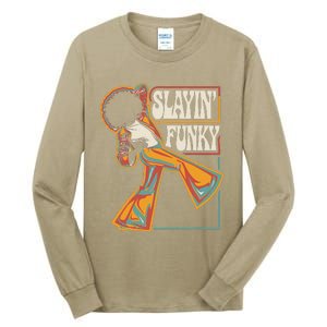 Slayin Funky Retro 1970s Afro Disco Soul Music Tall Long Sleeve T-Shirt