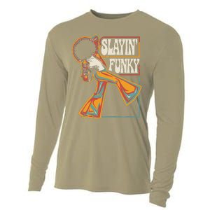 Slayin Funky Retro 1970s Afro Disco Soul Music Cooling Performance Long Sleeve Crew