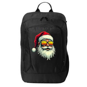 Santa Face Retro Sunglasses Christmas Xmas City Backpack