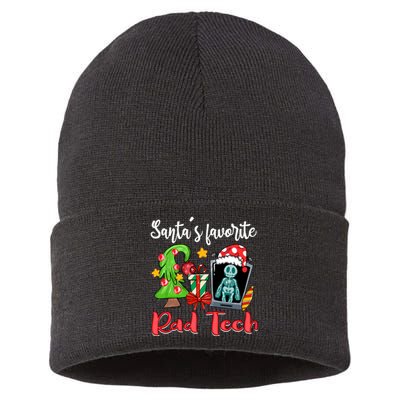 Santa's Favorite Rad Tech X Ray Tech Funny Christmas Holiday Xmas Sustainable Knit Beanie