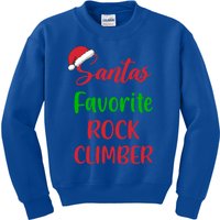 SantaS Favorite Rock Climber Christmas Climbing Great Gift Kids Sweatshirt