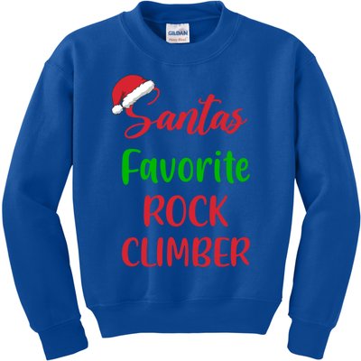 SantaS Favorite Rock Climber Christmas Climbing Great Gift Kids Sweatshirt