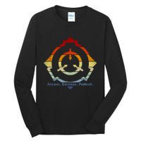 Scp Foundation Retro Vintage Sunset Secure Contain Protect Tall Long Sleeve T-Shirt