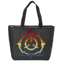 Scp Foundation Retro Vintage Sunset Secure Contain Protect Zip Tote Bag