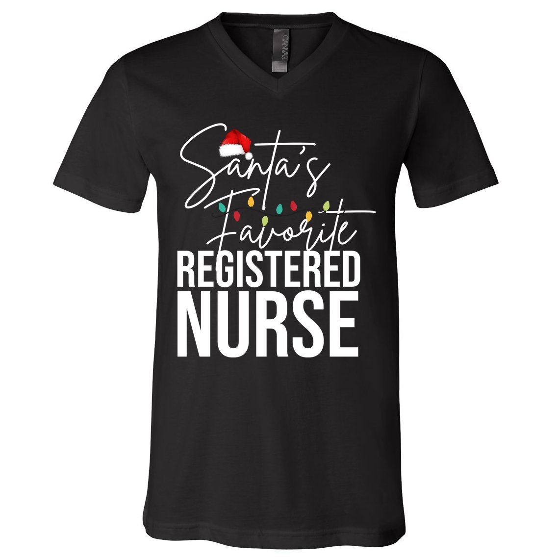 Santa's Favorite Register Nurse V-Neck T-Shirt