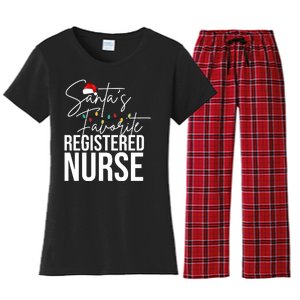 Santa's Favorite Register Nurse Women's Flannel Pajama Set