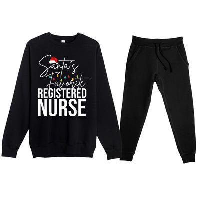 Santa's Favorite Register Nurse Premium Crewneck Sweatsuit Set