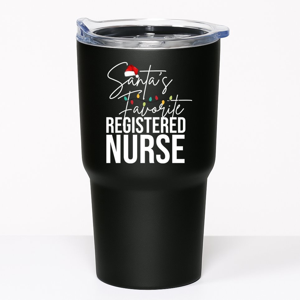 Santa's Favorite Register Nurse Tumbler