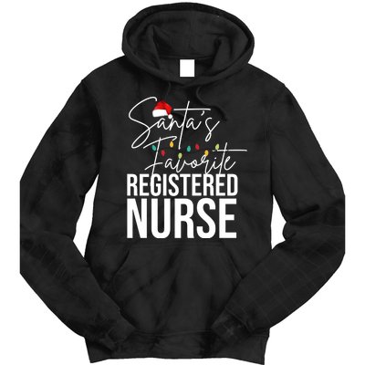 Santa's Favorite Register Nurse Tie Dye Hoodie