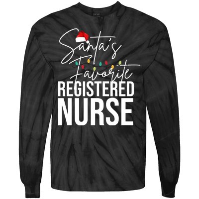 Santa's Favorite Register Nurse Tie-Dye Long Sleeve Shirt