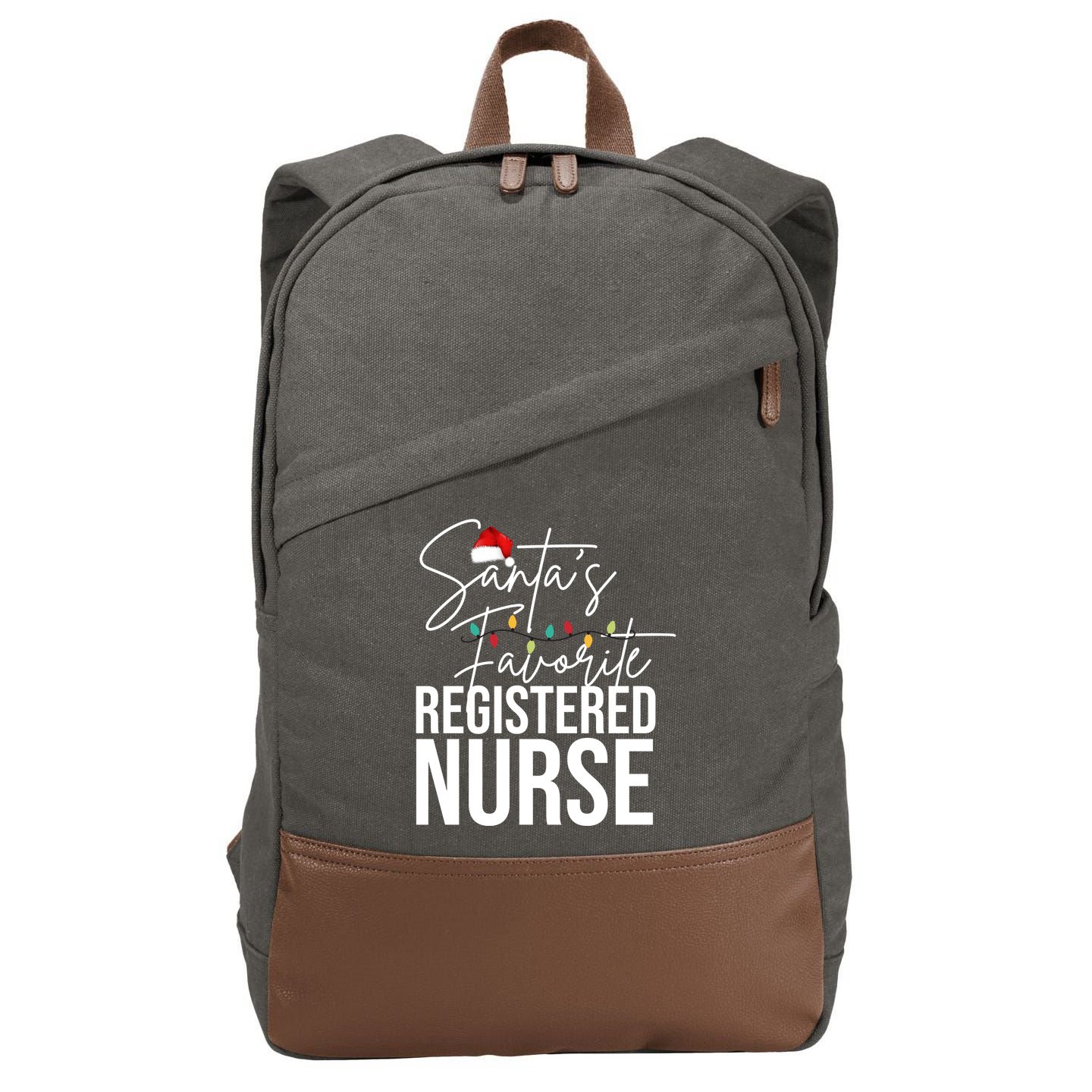 Santa's Favorite Register Nurse Cotton Canvas Backpack