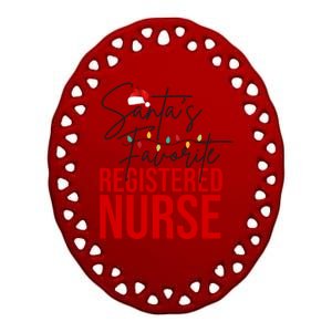 Santa's Favorite Register Nurse Ceramic Oval Ornament