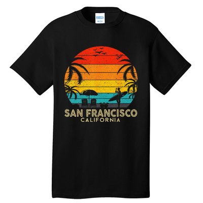 San Francisco Retro Sunset California Summer Lover Beach Tall T-Shirt