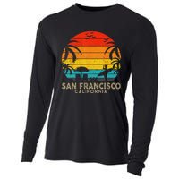 San Francisco Retro Sunset California Summer Lover Beach Cooling Performance Long Sleeve Crew