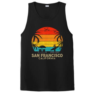 San Francisco Retro Sunset California Summer Lover Beach PosiCharge Competitor Tank