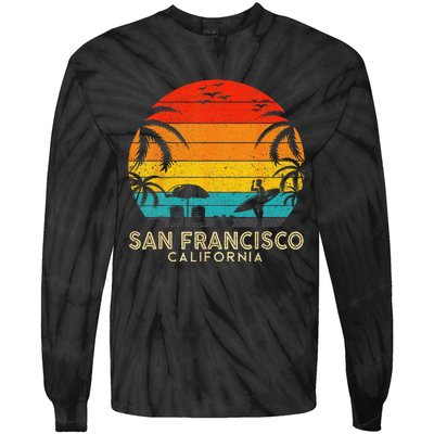 San Francisco Retro Sunset California Summer Lover Beach Tie-Dye Long Sleeve Shirt