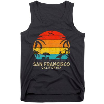 San Francisco Retro Sunset California Summer Lover Beach Tank Top