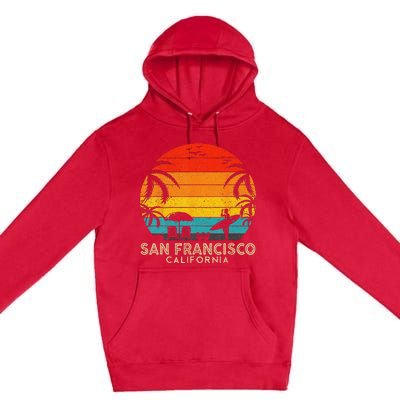 San Francisco Retro Sunset California Summer Lover Beach Premium Pullover Hoodie