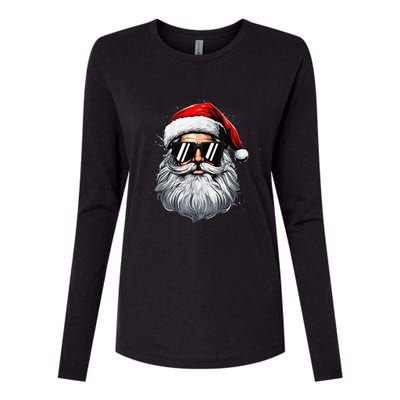 Santa Face Retro Sunglasses Christmas Xmas And Womens Cotton Relaxed Long Sleeve T-Shirt