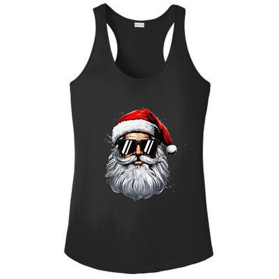 Santa Face Retro Sunglasses Christmas Xmas And Ladies PosiCharge Competitor Racerback Tank