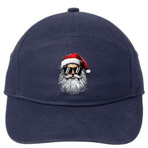 Santa Face Retro Sunglasses Christmas Xmas And 7-Panel Snapback Hat