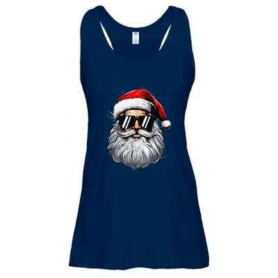 Santa Face Retro Sunglasses Christmas Xmas And Ladies Essential Flowy Tank