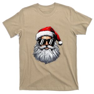 Santa Face Retro Sunglasses Christmas Xmas And T-Shirt