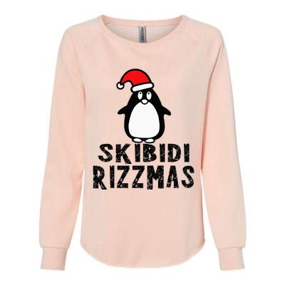 S.K.I.B.I.D.I Funny Rizzmas Season Christmas Santa Penguin Womens California Wash Sweatshirt