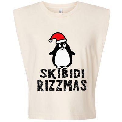 S.K.I.B.I.D.I Funny Rizzmas Season Christmas Santa Penguin Garment-Dyed Women's Muscle Tee