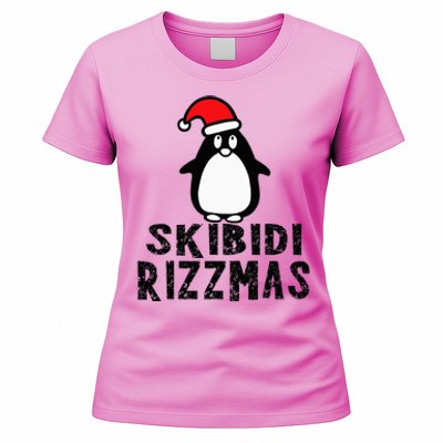 S.K.I.B.I.D.I Funny Rizzmas Season Christmas Santa Penguin Women's T-Shirt