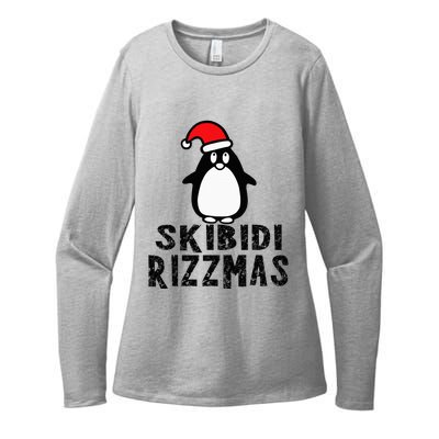 S.K.I.B.I.D.I Funny Rizzmas Season Christmas Santa Penguin Womens CVC Long Sleeve Shirt