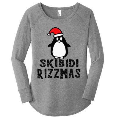 S.K.I.B.I.D.I Funny Rizzmas Season Christmas Santa Penguin Women's Perfect Tri Tunic Long Sleeve Shirt