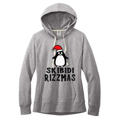 S.K.I.B.I.D.I Funny Rizzmas Season Christmas Santa Penguin Women's Fleece Hoodie