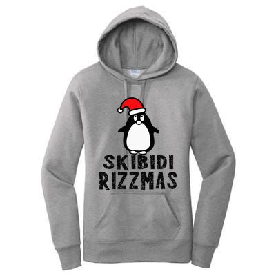 S.K.I.B.I.D.I Funny Rizzmas Season Christmas Santa Penguin Women's Pullover Hoodie