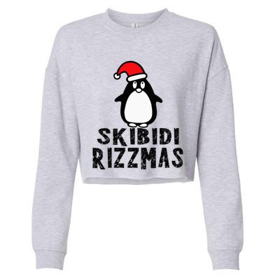 S.K.I.B.I.D.I Funny Rizzmas Season Christmas Santa Penguin Cropped Pullover Crew