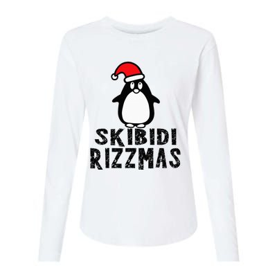 S.K.I.B.I.D.I Funny Rizzmas Season Christmas Santa Penguin Womens Cotton Relaxed Long Sleeve T-Shirt